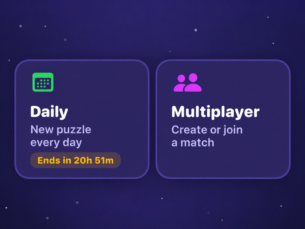 Daily Challenge and Multiplayer on the preview home screen