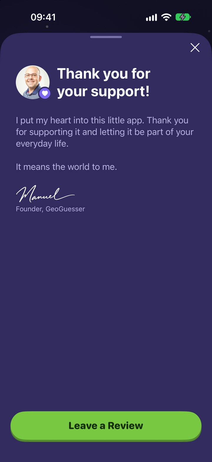 Manuel's personal thank-you note for Premium subscribers