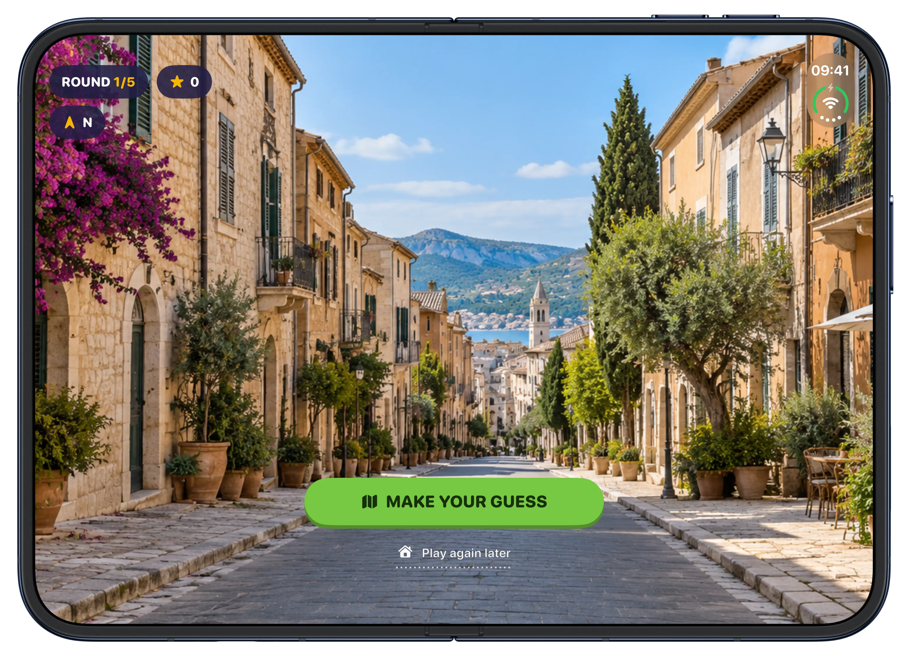 A Geo Adventures game round on the open iPhone Duo